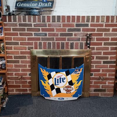 LOT 233: Miller Lite 2002 Rusty Wallace #2 Harley Davidson Nascar Hood Metal Sign