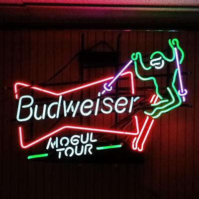 LOT 235: Budweiser Ski Mogul Tour Neon Sign