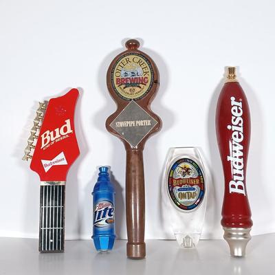 LOT 238: Vintage Beer Tap Handles - Budweiser Guitar Handle, Miller Lite, Otter Creek & More