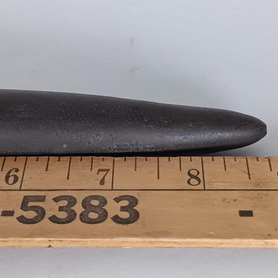 LOT 301: Pre Columbian-Style Polished Stone Chisel, Large Arrowheads & Bronze Metal Bookends