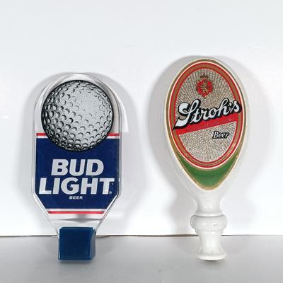 LOT 302: Vintage Beer Tap Handles - Wood Miller Lite Baseball Handle, Acrylic Miller Lite Packers Handle & More