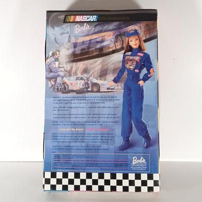 LOT 303: Barbie 1999 Nascar McDonald's Official #94 with (2) 50th Anniversary 1998 Barbies