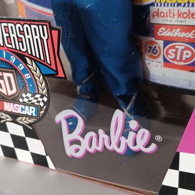 LOT 303: Barbie 1999 Nascar McDonald's Official #94 with (2) 50th Anniversary 1998 Barbies