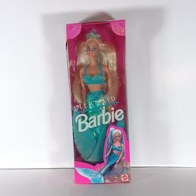 LOT 304: Barbie 1995 Dress Up Game with (2) Silken Flame 1997 Reproduction Barbies & Barbie 1991 Mermaid