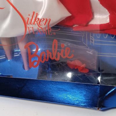 LOT 304: Barbie 1995 Dress Up Game with (2) Silken Flame 1997 Reproduction Barbies & Barbie 1991 Mermaid