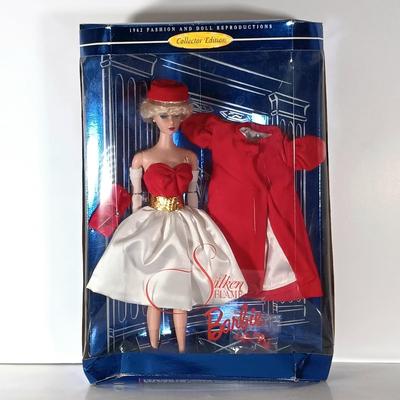 LOT 304: Barbie 1995 Dress Up Game with (2) Silken Flame 1997 Reproduction Barbies & Barbie 1991 Mermaid