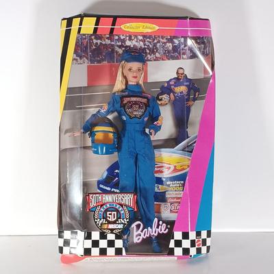 LOT 307: WNBA 1998 Rebecca Lobo Kira and Blonde Barbie with (2) Nascar 50th Anniversary 1998 Barbies
