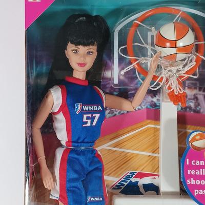 LOT 307: WNBA 1998 Rebecca Lobo Kira and Blonde Barbie with (2) Nascar 50th Anniversary 1998 Barbies
