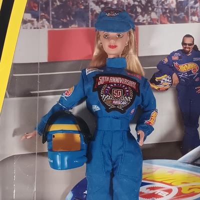 LOT 307: WNBA 1998 Rebecca Lobo Kira and Blonde Barbie with (2) Nascar 50th Anniversary 1998 Barbies
