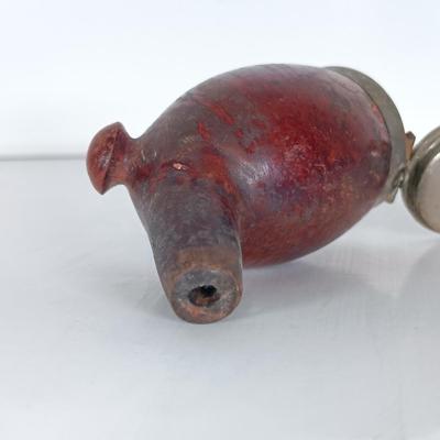 LOT 308: Civil War-Style Clay Pipe, Lidded Wooden Pipe Bowl, White Clay Pipe & Vintage Tobacco Tins