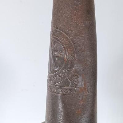 LOT 311: Set of (2) Duraglass Glass Oil Bottles with Moore and Kling Metal Spout & Dover Metal Spout