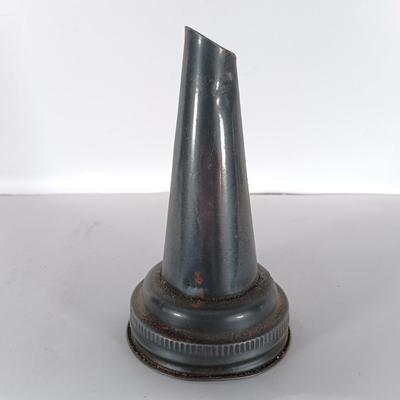 LOT 312: Set of (2) Duraglass Glass Oil Bottles, (2) The Master Mfg Co Metal Spouts & an Unmarked Metal Spout