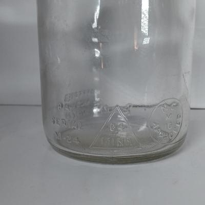 LOT 312: Set of (2) Duraglass Glass Oil Bottles, (2) The Master Mfg Co Metal Spouts & an Unmarked Metal Spout