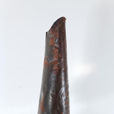 LOT 312: Set of (2) Duraglass Glass Oil Bottles, (2) The Master Mfg Co Metal Spouts & an Unmarked Metal Spout