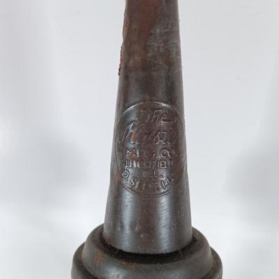 LOT 312: Set of (2) Duraglass Glass Oil Bottles, (2) The Master Mfg Co Metal Spouts & an Unmarked Metal Spout