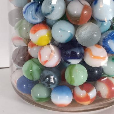 LOT 314: Vintage Marbles, Rubber DeSoto AirFlow Toy Car, Carnival Glass Piggy Bank & Seneca Sauerkraut Coin Bank