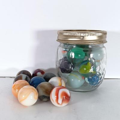 LOT 314: Vintage Marbles, Rubber DeSoto AirFlow Toy Car, Carnival Glass Piggy Bank & Seneca Sauerkraut Coin Bank