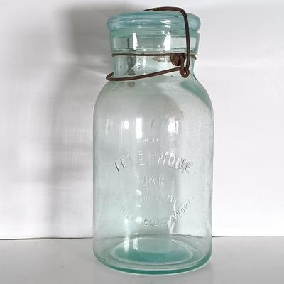 LOT 315: Collection of Blue Glass Canning Jars - Telephone Jar, Atlas, Millville Fruit Jar & More
