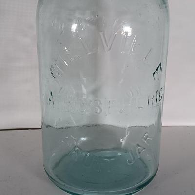 LOT 315: Collection of Blue Glass Canning Jars - Telephone Jar, Atlas, Millville Fruit Jar & More