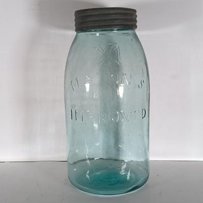 LOT 315: Collection of Blue Glass Canning Jars - Telephone Jar, Atlas, Millville Fruit Jar & More