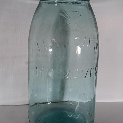LOT 315: Collection of Blue Glass Canning Jars - Telephone Jar, Atlas, Millville Fruit Jar & More