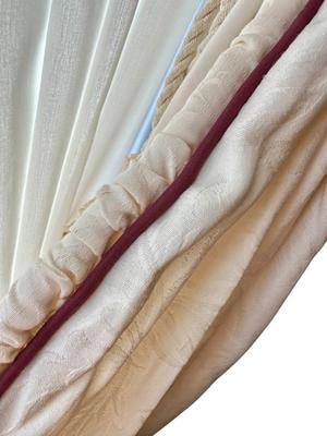 Drapes - Custom Silk Cream 4 rod pocket panels w/ rouched tops - Drapes only - Sheers not included
