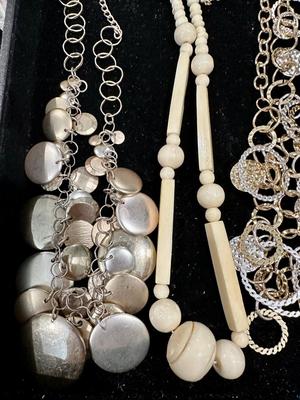 Costume Jewelry Lot F - Cream, Gold Tone and Silver tone w/ owl