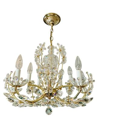 Decor - Piano Room Crystal Chandelier - Apx 24" Diameter - Opening bid includes replacement fixture -