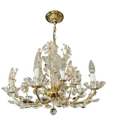 Decor - Piano Room Crystal Chandelier - Apx 24" Diameter - Opening bid includes replacement fixture -