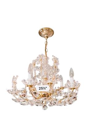 Decor - Piano Room Crystal Chandelier - Apx 24" Diameter - Opening bid includes replacement fixture -