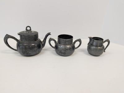 Benedict Quadruple Silverplate Teapot Ornate Floral - 1 Piece Has Another Marking