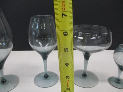 29 Pieces Of American Manor Le Blue Glasses Made In USA