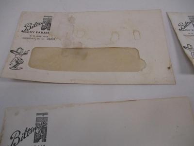 Biltmore Dairy Farms Hickory NC Vintage Envelopes