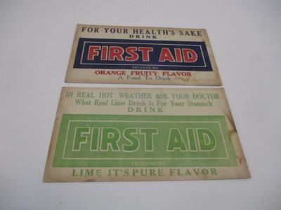 Collection Pair Drink First Aid Imitation Flavor Advertising Signs Card stock