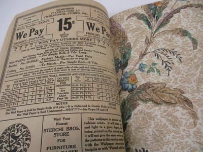 Antique 1931 Sterchi Bros. Store Catalog, Wallpaper Samples, Tires Paints & Furnishings 1932