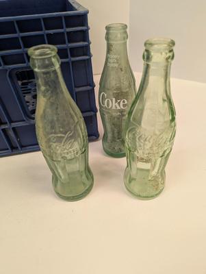 Vintage Pepsi & Coke Cola Bottles & Pepsi Crate