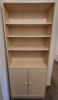 LOT 14H: Modern Wooden Storage Hutch and Cabinet