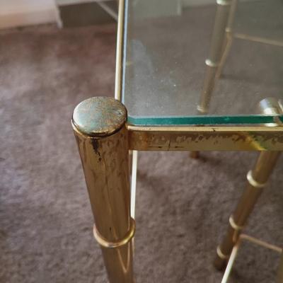 LOT 28L: Faux Bamboo Brass Nesting Tables