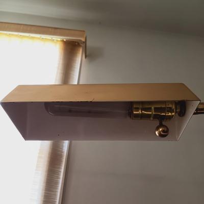 LOT 29L: MCM Swing Arm Pharmacy Lamp with 3-Tier Metal and Glass Shelf