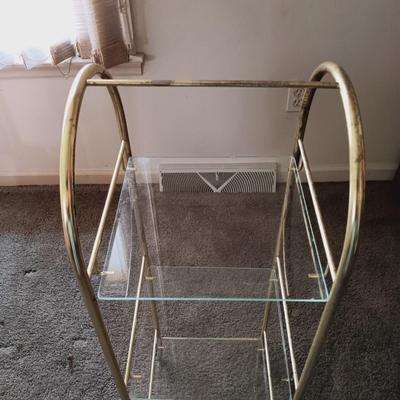 LOT 29L: MCM Swing Arm Pharmacy Lamp with 3-Tier Metal and Glass Shelf