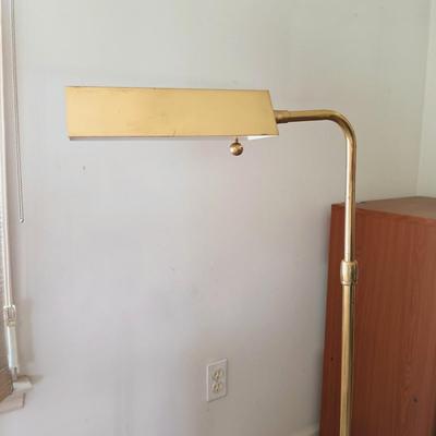 LOT 29L: MCM Swing Arm Pharmacy Lamp with 3-Tier Metal and Glass Shelf