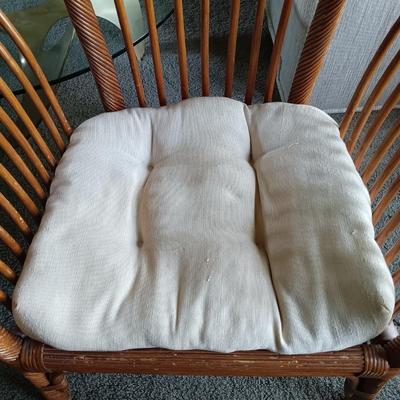 LOT 32L: Pair of Rattan Barrel Chairs with Cushions