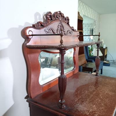 LOT 35L: Antique Dressing Stand with Drop-Front Desk