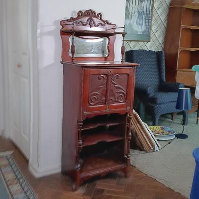 LOT 35L: Antique Dressing Stand with Drop-Front Desk