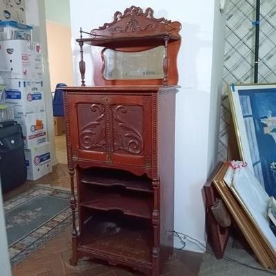 LOT 35L: Antique Dressing Stand with Drop-Front Desk