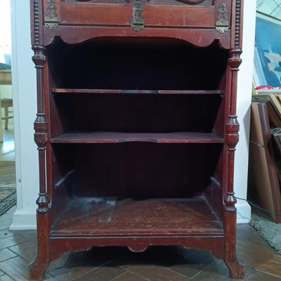 LOT 35L: Antique Dressing Stand with Drop-Front Desk