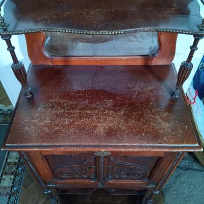 LOT 35L: Antique Dressing Stand with Drop-Front Desk