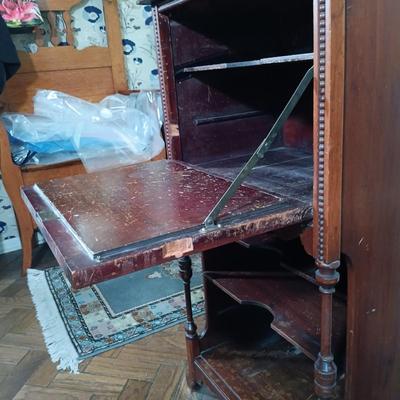LOT 35L: Antique Dressing Stand with Drop-Front Desk
