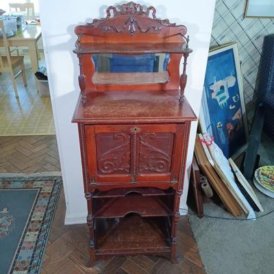 LOT 35L: Antique Dressing Stand with Drop-Front Desk