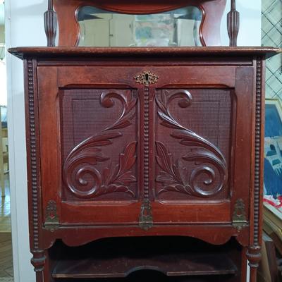 LOT 35L: Antique Dressing Stand with Drop-Front Desk
